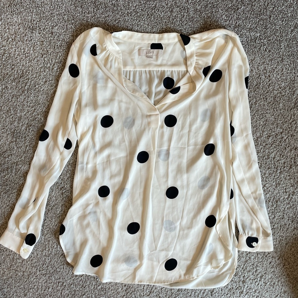 Loft polka dot blouse